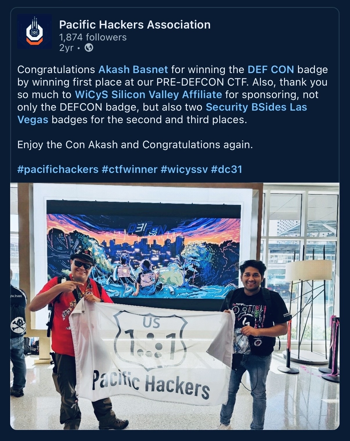Pacific Hackers Association — Akash Basnet wins Pre-DEFCON CTF